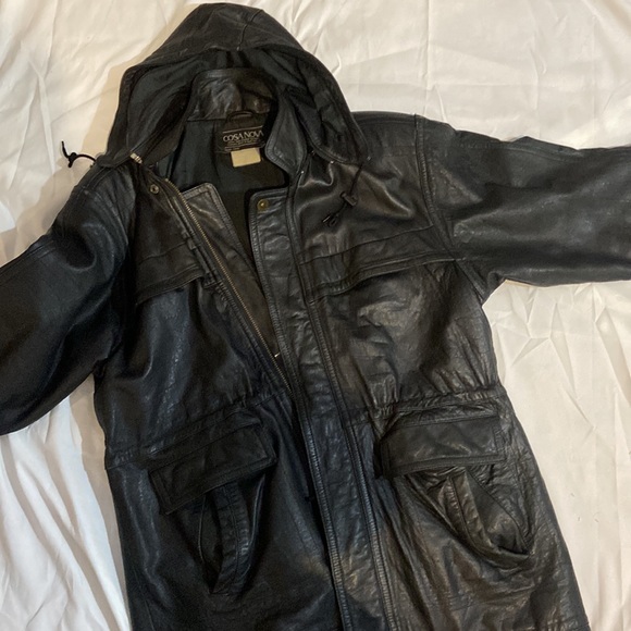 Vintage leather jacket cosa nova with hood in fair condition large - Picture 12 of 12